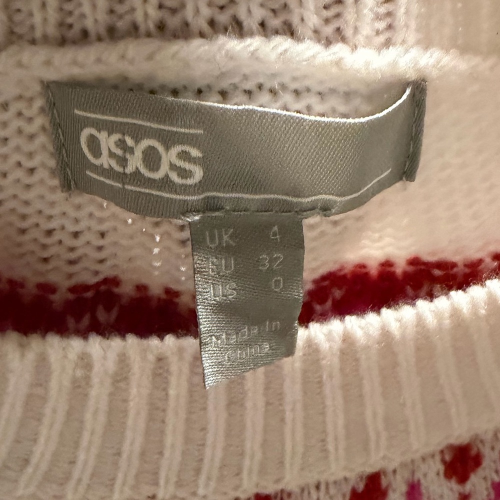 Unused ASOS White and Red Knit Dress - Picture 3 of 3